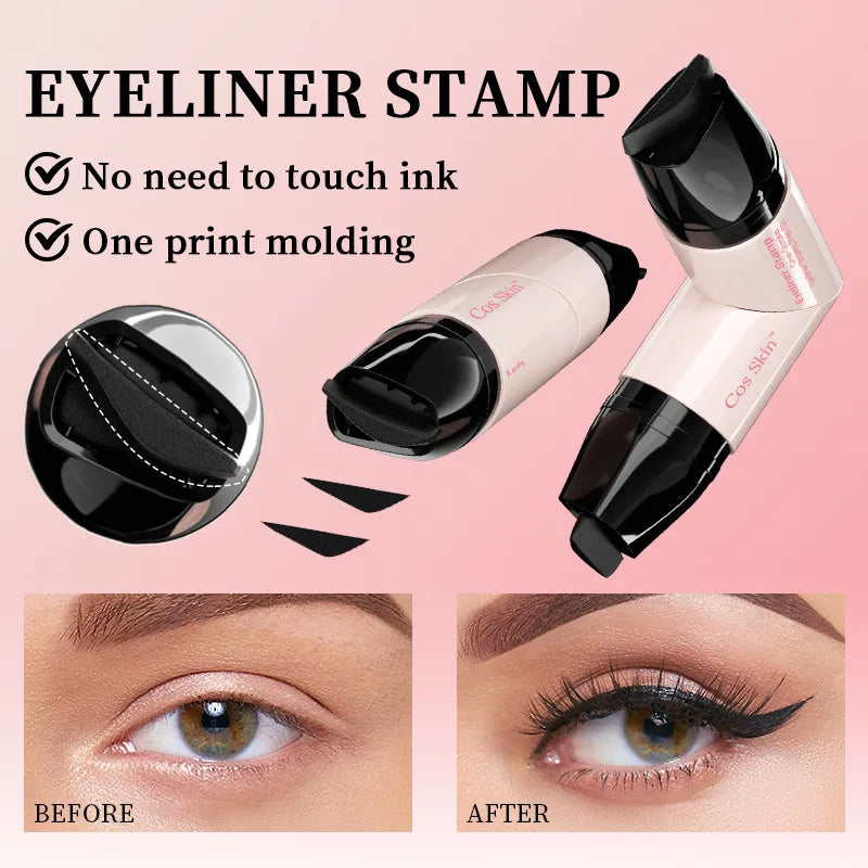 Rotating Eyeliner Stamp Pen, Long-Lasting Waterproof & Sweat-Proof,One-Touch Application,Ideal for Beginners,Perfect for Daily